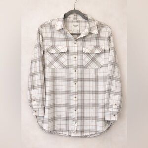 🤍 Abercrombie & Fitch Plaid Button-Up Shirt/Shacket Oversized Small GUC